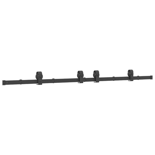 Sliding Door Hardware Kit 183 cm Steel Black Sliding Door Hardware Kit 183 cm Steel Black