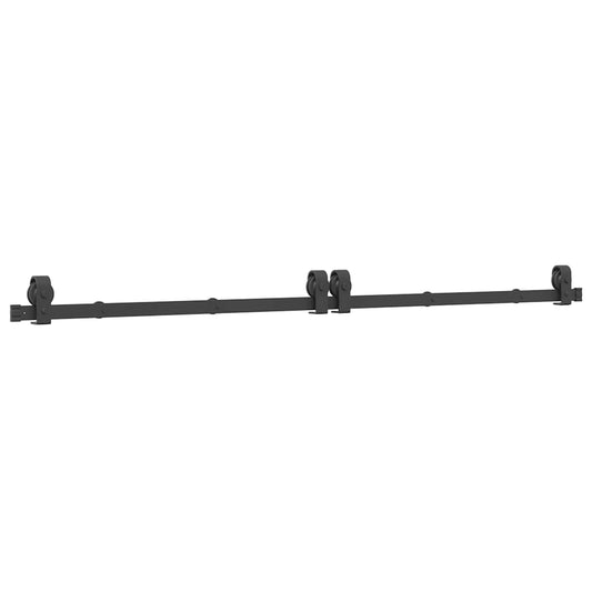Sliding Door Hardware Kit 200 cm Steel Black Sliding Door Hardware Kit 200 cm Steel Black