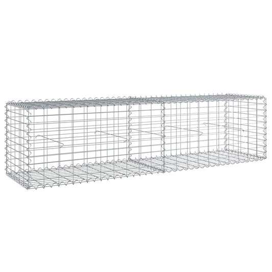 Gabion Basket with Cover 200x50x50 cm Galvanised Iron Gabion Basket with Cover 200x50x50 cm Galvanised Iron