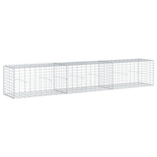 Gabion Basket with Cover 300x50x50 cm Galvanised Iron Gabion Basket with Cover 300x50x50 cm Galvanised Iron