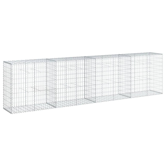 Gabion Basket with Cover 400x50x100 cm Galvanised Iron Gabion Basket with Cover 400x50x100 cm Galvanised Iron