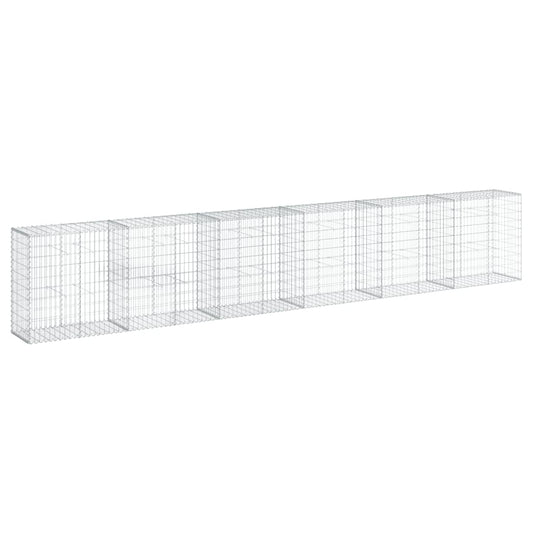 Gabion Basket with Cover 600x50x100 cm Galvanised Iron Gabion Basket with Cover 600x50x100 cm Galvanised Iron