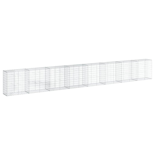 Gabion Basket with Cover 800x50x100 cm Galvanised Iron Gabion Basket with Cover 800x50x100 cm Galvanised Iron