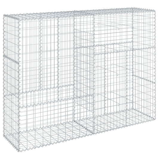 Gabion Basket with Cover 200x50x150 cm Galvanised Iron Gabion Basket with Cover 200x50x150 cm Galvanised Iron