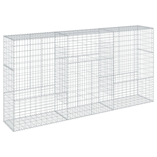 Gabion Basket with Cover 300x50x150 cm Galvanised Iron Gabion Basket with Cover 300x50x150 cm Galvanised Iron
