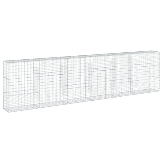 Gabion Basket with Cover 600x50x150 cm Galvanised Iron Gabion Basket with Cover 600x50x150 cm Galvanised Iron