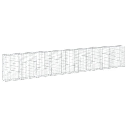 Gabion Basket with Cover 900x50x150 cm Galvanised Iron Gabion Basket with Cover 900x50x150 cm Galvanised Iron