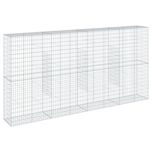 Gabion Basket with Cover 400x50x200 cm Galvanised Iron Gabion Basket with Cover 400x50x200 cm Galvanised Iron