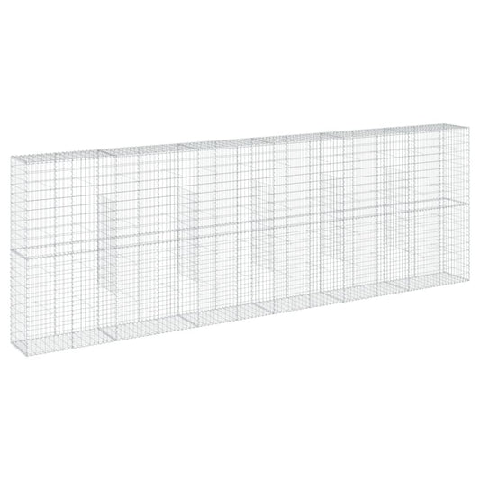 Gabion Basket with Cover 600x50x200 cm Galvanised Iron Gabion Basket with Cover 600x50x200 cm Galvanised Iron