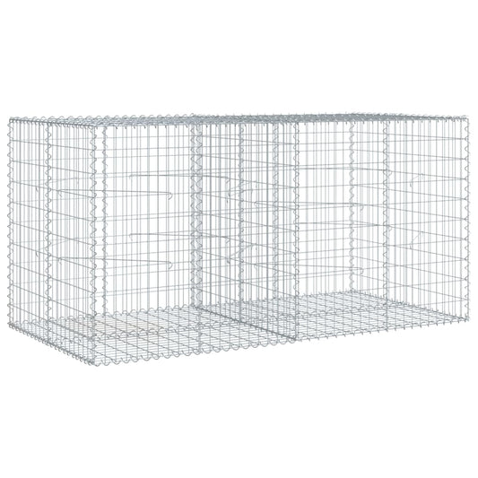Gabion Basket with Cover 200x100x100 cm Galvanised Iron Gabion Basket with Cover 200x100x100 cm Galvanised Iron