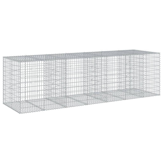Gabion Basket with Cover 350x100x100 cm Galvanised Iron Gabion Basket with Cover 350x100x100 cm Galvanised Iron