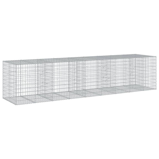 Gabion Basket with Cover 450x100x100 cm Galvanised Iron Gabion Basket with Cover 450x100x100 cm Galvanised Iron
