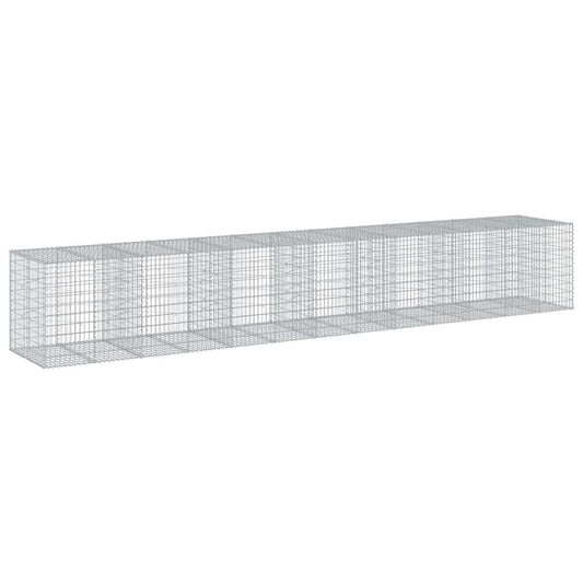 Gabion Basket with Cover 650x100x100 cm Galvanised Iron Gabion Basket with Cover 650x100x100 cm Galvanised Iron