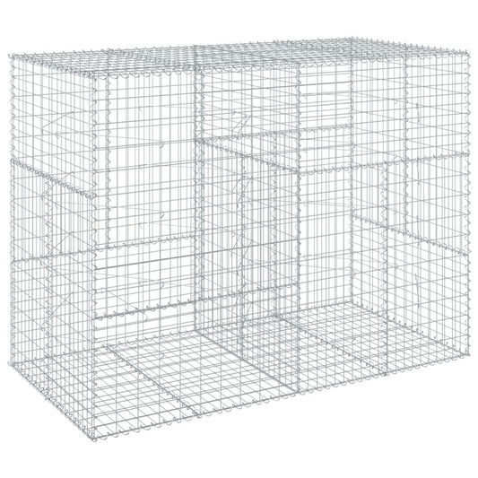 Gabion Basket with Cover 200x100x150 cm Galvanised Iron Gabion Basket with Cover 200x100x150 cm Galvanised Iron