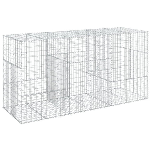 Gabion Basket with Cover 300x100x150 cm Galvanised Iron Gabion Basket with Cover 300x100x150 cm Galvanised Iron