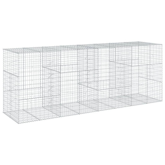 Gabion Basket with Cover 400x100x150 cm Galvanised Iron Gabion Basket with Cover 400x100x150 cm Galvanised Iron