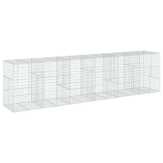 Gabion Basket with Cover 600x100x150 cm Galvanised Iron Gabion Basket with Cover 600x100x150 cm Galvanised Iron