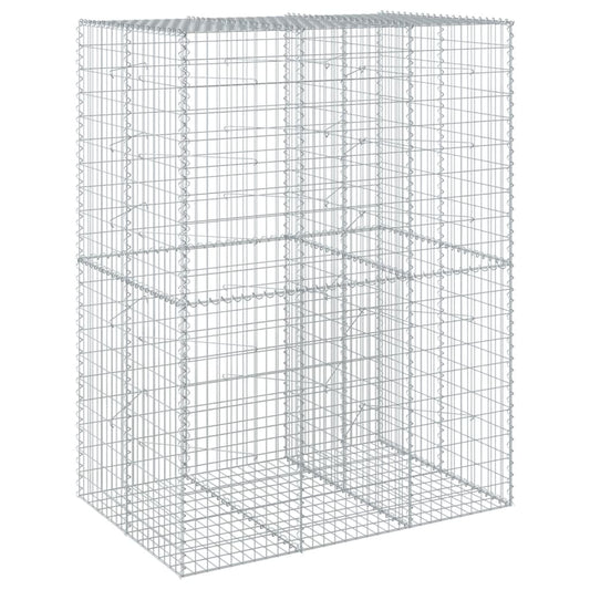 Gabion Basket with Cover 150x100x200 cm Galvanised Iron Gabion Basket with Cover 150x100x200 cm Galvanised Iron