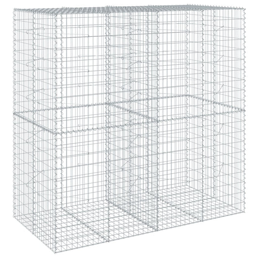 Gabion Basket with Cover 200x100x200 cm Galvanised Iron Gabion Basket with Cover 200x100x200 cm Galvanised Iron