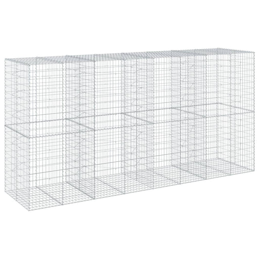 Gabion Basket with Cover 400x100x200 cm Galvanised Iron Gabion Basket with Cover 400x100x200 cm Galvanised Iron