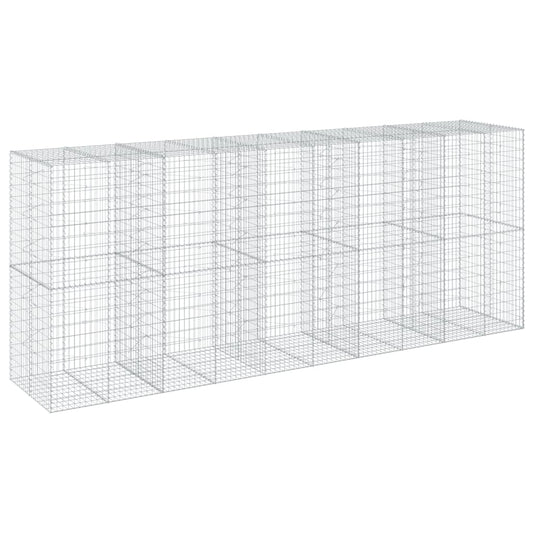 Gabion Basket with Cover 500x100x200 cm Galvanised Iron Gabion Basket with Cover 500x100x200 cm Galvanised Iron