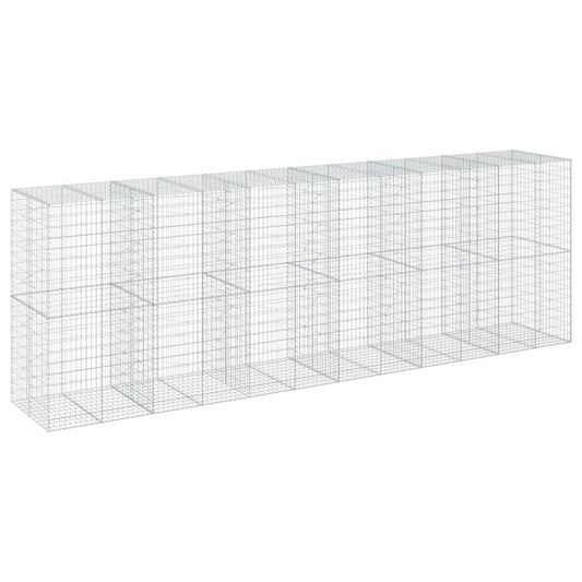 Gabion Basket with Cover 600x100x200 cm Galvanised Iron Gabion Basket with Cover 600x100x200 cm Galvanised Iron
