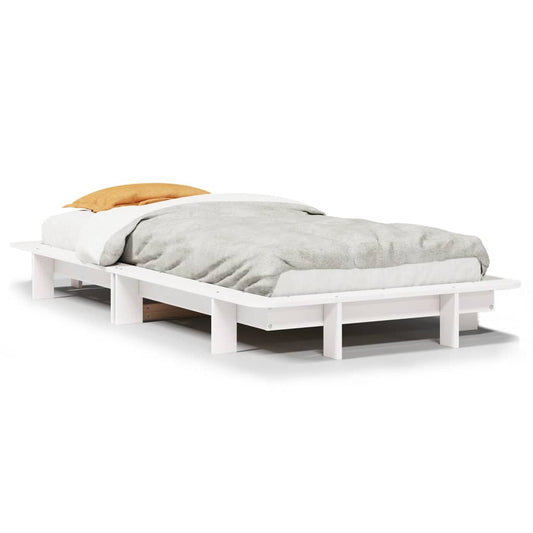 Bed Frame without Mattress White 75x190 cm Solid Wood Pine Bed Frame without Mattress White 75x190 cm Solid Wood Pine
