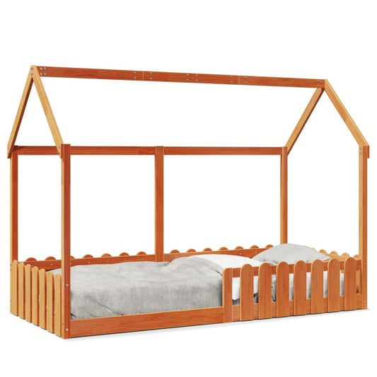 Kids' House Bed Frame without Mattress Wax Brown 90x200 cm Kids' House Bed Frame without Mattress Wax Brown 90x200 cm