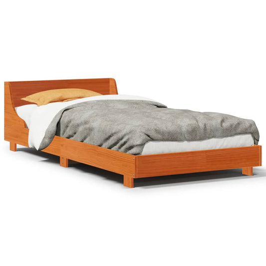 Bed Frame without Mattress Wax Brown 90x200 cm Solid Wood Pine Bed Frame without Mattress Wax Brown 90x200 cm Solid Wood Pine