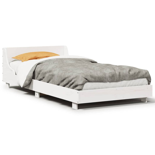 Bed Frame without Mattress White 90x190 cm Single Solid Wood Pine Bed Frame without Mattress White 90x190 cm Single Solid Wood Pine