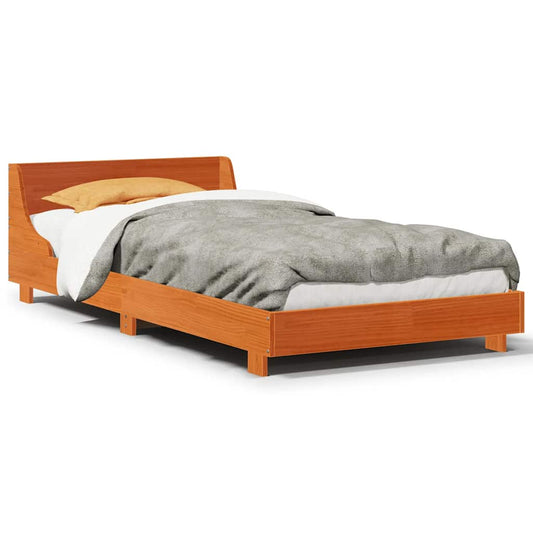 Bed Frame without Mattress Wax Brown 90x190 cm Solid Wood Pine Bed Frame without Mattress Wax Brown 90x190 cm Solid Wood Pine