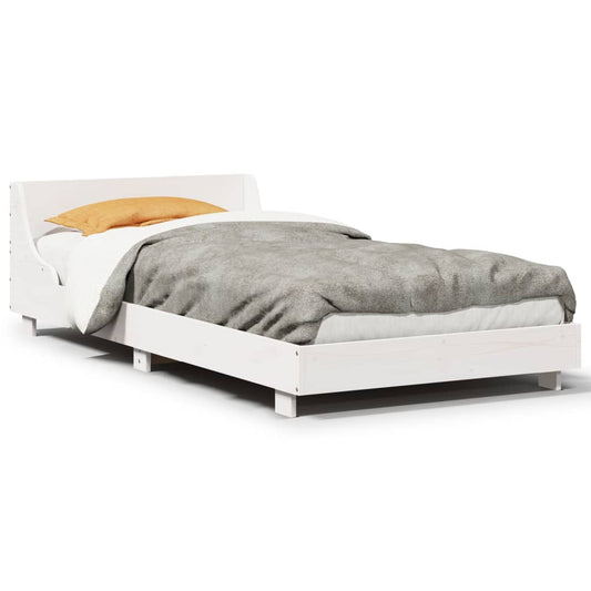 Bed Frame without Mattress White 75x190 cm Solid Wood Pine Bed Frame without Mattress White 75x190 cm Solid Wood Pine