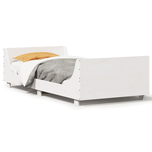 Bed Frame without Mattress White 100x200 cm Solid Wood Pine Bed Frame without Mattress White 100x200 cm Solid Wood Pine
