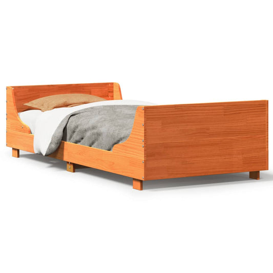 Bed Frame without Mattress Wax Brown 100x200 cm Solid Wood Pine Bed Frame without Mattress Wax Brown 100x200 cm Solid Wood Pine