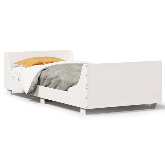 Bed Frame without Mattress White 75x190 cm Solid Wood Pine Bed Frame without Mattress White 75x190 cm Solid Wood Pine