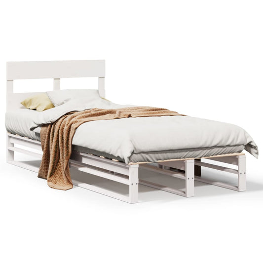 Bed Frame without Mattress White 90x200 cm Solid Wood Pine Bed Frame without Mattress White 90x200 cm Solid Wood Pine