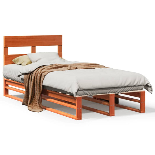 Bed Frame without Mattress Wax Brown 75x190 cm Solid Wood Pine Bed Frame without Mattress Wax Brown 75x190 cm Solid Wood Pine