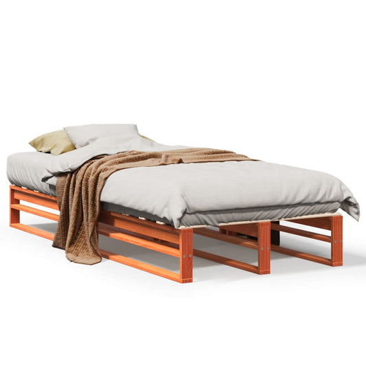 Bed Frame without Mattress Wax Brown 90x200 cm Solid Wood Pine Bed Frame without Mattress Wax Brown 90x200 cm Solid Wood Pine