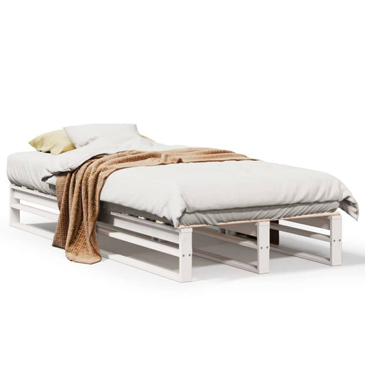 Bed Frame without Mattress White 100x200 cm Solid Wood Pine Bed Frame without Mattress White 100x200 cm Solid Wood Pine