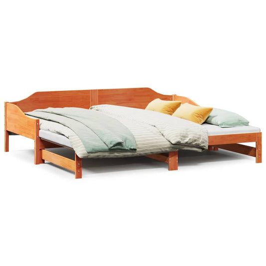 Daybed with Trundle without Mattress Wax Brown 80x200 cm Solid Wood Daybed with Trundle without Mattress Wax Brown 80x200 cm Solid Wood