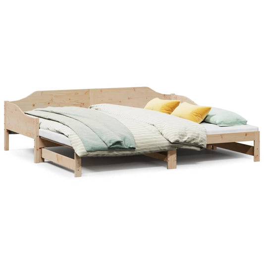 Daybed with Trundle without Mattress 90x190 cm Single Solid Wood Daybed with Trundle without Mattress 90x190 cm Single Solid Wood