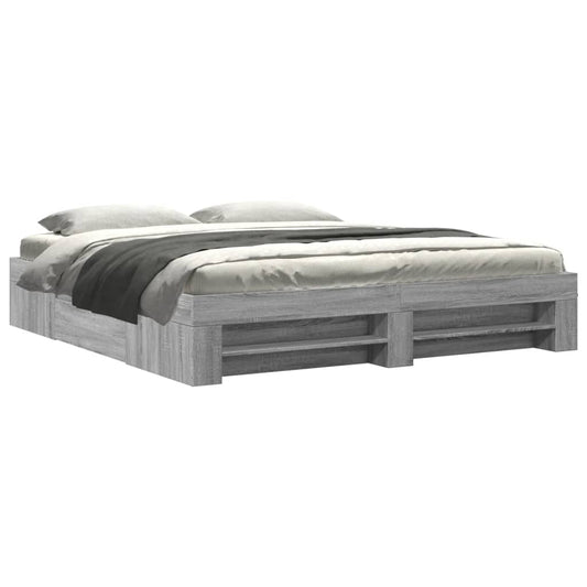 Bed Frame without Mattress Grey Sonoma 180x200 cm Super King Engineered Wood Bed Frame without Mattress Grey Sonoma 180x200 cm Super King Engineered Wood