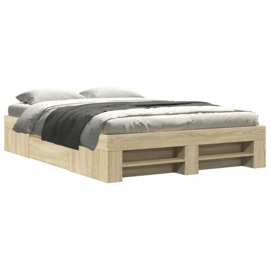 Bed Frame without Mattress Sonoma Oak 120x200 cm Engineered Wood Bed Frame without Mattress Sonoma Oak 120x200 cm Engineered Wood