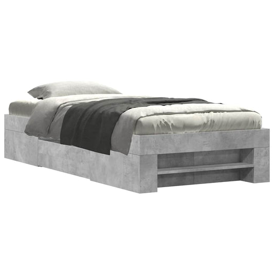 Bed Frame without Mattress Concrete Grey 100x200cm Engineered Wood Bed Frame without Mattress Concrete Grey 100x200cm Engineered Wood