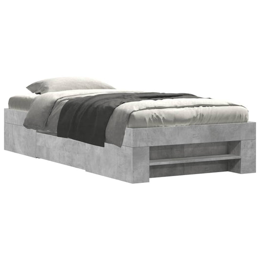 Bed Frame without Mattress Concrete Grey 90x200cm Engineered Wood Bed Frame without Mattress Concrete Grey 90x200cm Engineered Wood