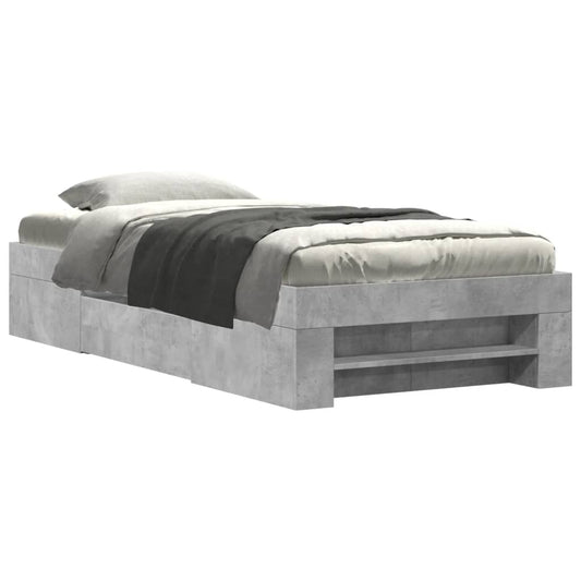 Bed Frame without Mattress Concrete Grey 90x190cm Engineered Wood Bed Frame without Mattress Concrete Grey 90x190cm Engineered Wood