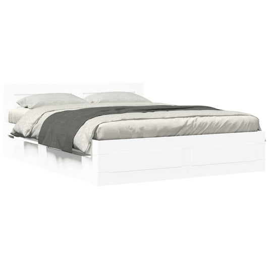 Bed Frame with Headboard without Mattress White 160x200 cm Bed Frame with Headboard without Mattress White 160x200 cm