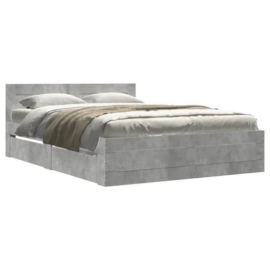Bed Frame with Headboard without Mattress Concrete Grey 120x200 cm Bed Frame with Headboard without Mattress Concrete Grey 120x200 cm