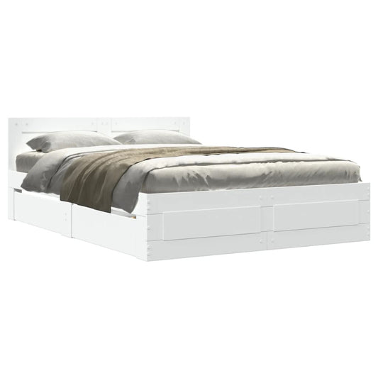 Bed Frame with Headboard without Mattress White 140x190 cm Bed Frame with Headboard without Mattress White 140x190 cm