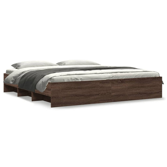 Bed Frame | Brown Oak | Engineered wood | Double | Bed Frame Bed Frame | Brown Oak | Engineered wood | Double | Bed Frame